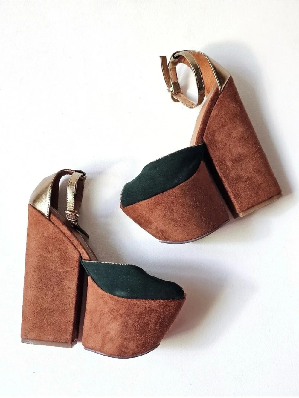 Jeffrey Campbell Havana Last Ankle Strap Split Wedge Platform Heels Size 6